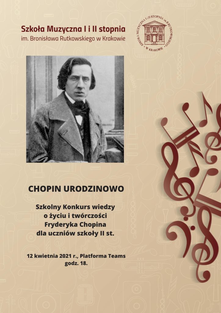 plakat: Chopin urodzinowo konkurs